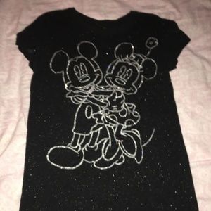 black glittery Minnie and Mickey mouse in kids